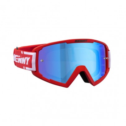 Ochelari off road KENNY RACING GOGGLES TRACK RED Blue Lens - Rosu/Alb