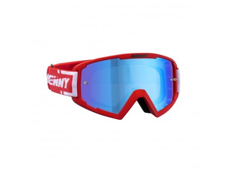 Ochelari off road KENNY RACING GOGGLES TRACK RED Blue Lens - Rosu/Alb