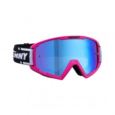 Ochelari off road KENNY RACING GOGGLES TRACK NEON PINK Blue Lens - Roz/Negru