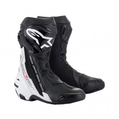 Cizme moto race Alpinestars Supertech R - Negru/Alb