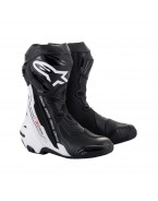 Cizme moto race Alpinestars Supertech R Vented - Negru/Alb