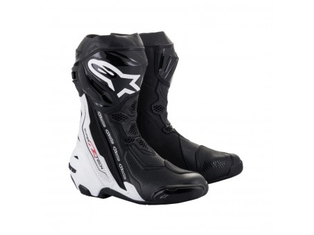 Cizme moto race Alpinestars Supertech R Vented - Negru/Alb