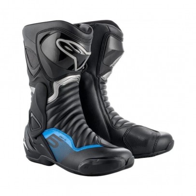 Cizme sport/touring ALPINESTARS SMX-6 V2 GUN METAL - Negru/Albastru/Gri