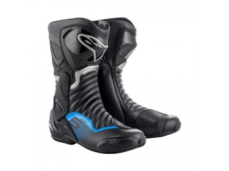 Cizme sport/touring ALPINESTARS SMX-6 V2 GUN METAL - Negru/Albastru/Gri