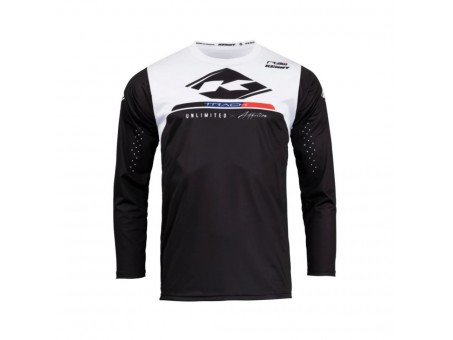 Tricou Copii Kenny Racing Cross/Enduro Model Track Kid/Junior Raw Force - Negru/Alb