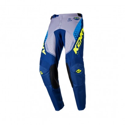 Pantaloni Copii Cross/Enduro Kenny Racing KID/JUNIOR Track Focus - Albastru/Gri/Galben fluo