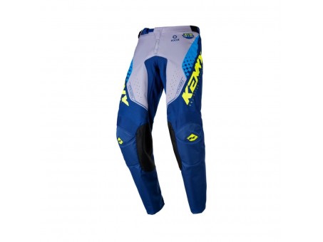 Pantaloni Copii Cross/Enduro Kenny Racing KID/JUNIOR Track Focus - Albastru/Gri/Galben fluo