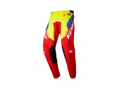 Pantaloni Copii Cross/Enduro Kenny Racing KID/JUNIOR Track Focus - Rosu/Galben/Alb