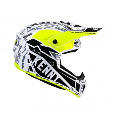 Casca cross-enduro KENNY RACING PERFORMANCE MIPS STONE - Negru/Alb/Galben