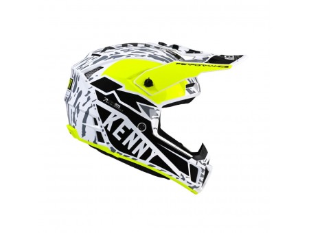 Casca cross-enduro KENNY RACING PERFORMANCE MIPS STONE - Negru/Alb/Galben