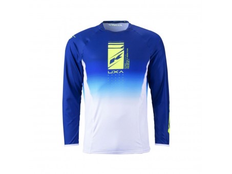 Tricou Kenny Racing Cross/Enduro Model Titanium Premium - Albastru,Alb,Galben fluo