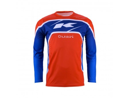 Tricou Cross/Enduro KENNY RACING Track Patriot - Rosu,Albastru,Alb