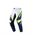 Pantaloni Kenny Racing Cross/Enduro Model Force - Alb/Albastru/Galben fluo