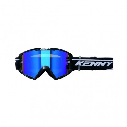 Ochelari Off Road Kenny Racing Track+Glitter - Gri/Alb/Negru cu lentila albastra