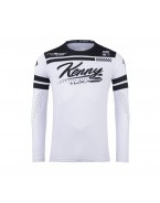 Tricou Cross/Enduro KENNY RACING Track Dirt  White - Alb/Negru