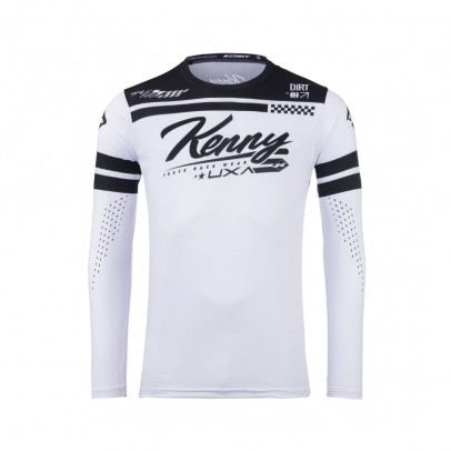 Bluza Cross/Enduro KENNY RACING Track Dirt  White - Alb/Negru