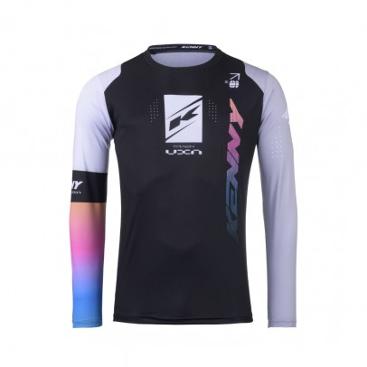 Bluza Cross/Enduro KENNY RACING Track Zoom - Negru/Alb/Albastru/Roz