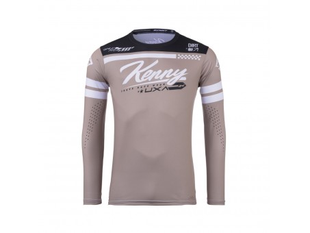 Tricou Cross/Enduro KENNY RACING Track Dirt DZR - Maro/Alb/Negru