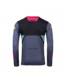 Bluza Cross/Enduro KENNY RACING Track FOCUS - Negru/Gri/Galben/Roz