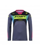 Bluza Cross/Enduro KENNY RACING Track FOCUS - Negru/Gri/Galben/Roz