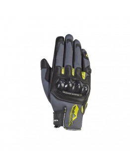 Manusi barbati Roadster vara piele/textil Ixon model RS Rise Air MS - Gri/negru/galben - degete tactile