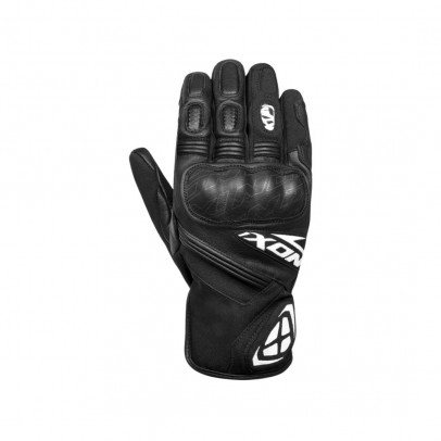 Manusi barbati Roadster Mid-season textil/piele Ixon model MS Rage MS waterproof - Negru/Alb – degete tactile