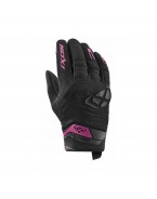 Manusi femei Roadster vara textil/piele Ixon model MIG 2 LS - Negru/fuchsia (roz) - degete tactile