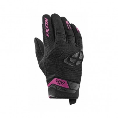 Manusi femei Roadster vara textil/piele Ixon model MIG 2 LS - Negru/fuchsia (roz) - degete tactile