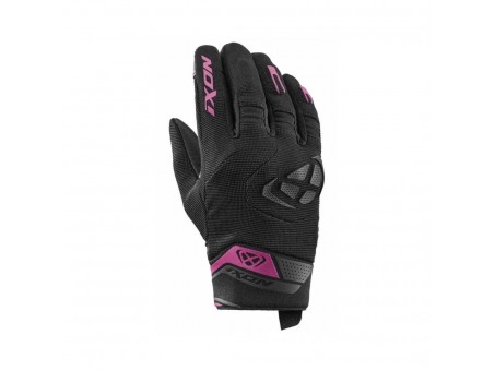 Manusi femei Roadster vara textil/piele Ixon model MIG 2 LS - Negru/fuchsia (roz) - degete tactile