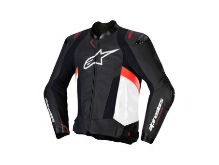 Geaca Moto din Piele Alpinestars Missile V3 - Negru/Rosu/Alb