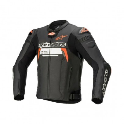 Geaca de piele Alpinestars Missile V2 Ignition - Negru /Rosu fluo