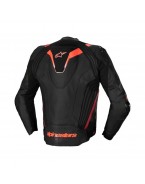 Geaca de piele sport Alpinestars Missile V3 Ignition - Negru/Rosu fluo