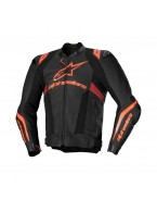 Geaca de piele sport Alpinestars Missile V3 Ignition - Negru/Rosu fluo