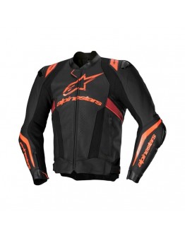 Geaca de piele sport Alpinestars Missile V3 Ignition - Negru/Rosu fluo