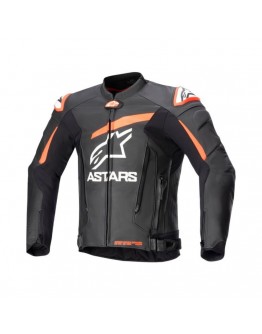 Geaca de piele ALPINESTARS GP PLUS V4  Negru/Rosu fluo/Alb