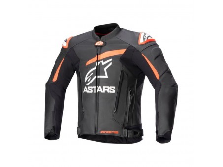 Geaca de piele ALPINESTARS GP PLUS V4 48 Negru/Rosu fluo/Alb