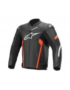 Geaca de piele Alpinestars FASTER V2 - Negru/Rosu