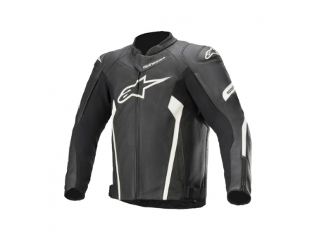 Geaca de piele Alpinestars FASTER V2 - Negru/Alb