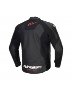 Geaca de piele Alpinestars Faster V3 - Negru/Rosu fluo