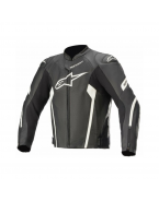 Geaca de piele Alpinestars FASTER V2 AIRFLOW - Negru/Alb