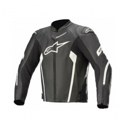 Geaca de piele Alpinestars FASTER V2 AIRFLOW - Negru/Alb