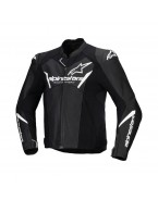 Geaca de piele Alpinestars Faster V3 Airflow - Negru/Alb