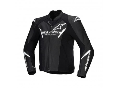 Geaca de piele Alpinestars Faster V3 Airflow - Negru/Alb