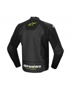 Geaca de piele Alpinestars Faster V3 Airflow - Negru/Galben fluo