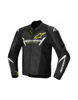 Geaca de piele Alpinestars Faster V3 Airflow - Negru/Galben fluo 