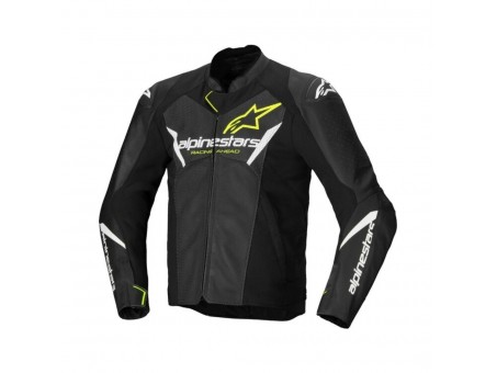 Geaca de piele Alpinestars Faster V3 Airflow - Negru/Galben fluo