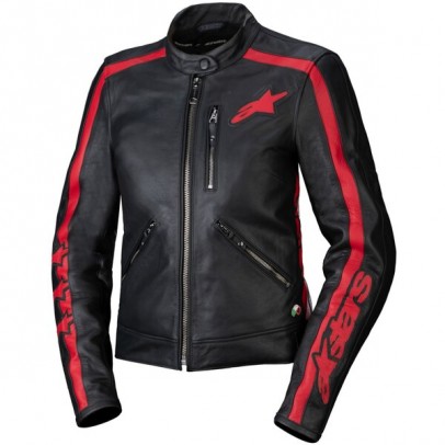 Geaca de piele dama Alpinestars Stella Dyno - NEGRU/ROSU