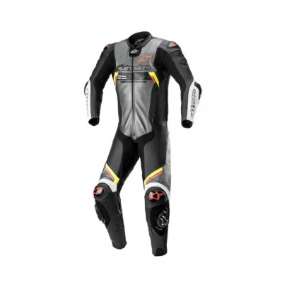 Combinezon de piele 1 piesa ALPINESTARS MISSILE V2 IGNITION - negru/gri/galben