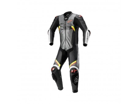 Combinezon de piele 1 piesa ALPINESTARS MISSILE V2 IGNITION - negru/gri/galben