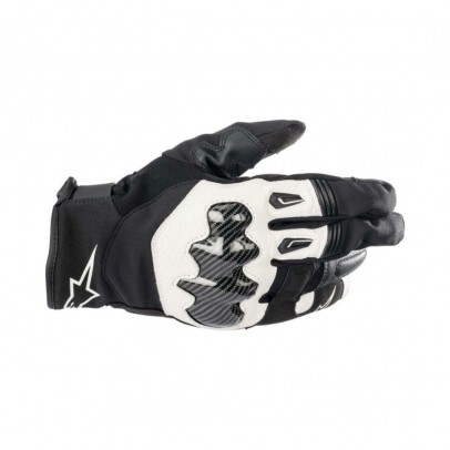 Manusi de piele sport impermeabile ALPINESTARS SMX-1 Drystar - Negru/Alb